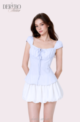 pink sweet bustier sleeveless blouse