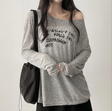 アリングレタリングショルダー長袖Tシャツ