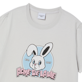 25SSナインティーズレトロバニーウーマンショートスリーブTシャツ ライトグレー