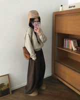 [BELLIDE MADE] ルーズフィットストライプVネックニット