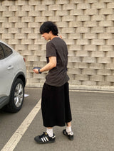 レイヤーピンタックバミューダワイドハーフパンツ2C