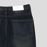 フラクチャー ブーツカット ブラッシュド デニムパンツ
