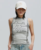 DOODLE TWO TONE KNIT VEST_WH