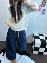 テディフリース🤎🐻 S-L🧸3サイズ ロングワイドヒーターパンツ 🤎💙💚3COLOR