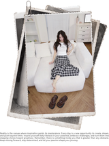 Black Checkered Unbalanced Long Skirt