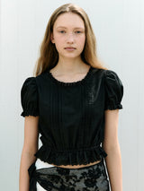 CROP LACE BLOUSE BLACK