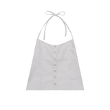 STRAP DETAIL HALTER NECK BLOUSE (WHITE)