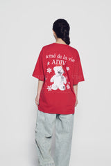 24FW SNOW BEAR SHORT SLEEVE T-SHIRT DARK RED