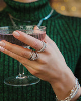 [Worn by Bvlgari Yujeong] Pave 925 Silver + Rhodium plating Dome Ring R051-02H