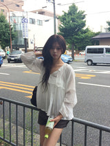 [Belt SET] Bessy Roll-up Washing Denim Short Pants