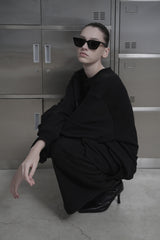 [MADE / unisex ] レザーロゴパッチスウェットシャツ