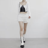 Bute frill cardigan + frill mini skirt set