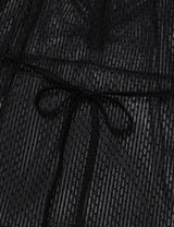 DOT SHIRRING BLOUSE(BLACK)