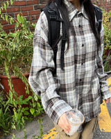 Shooting oversized-fit checkered shirt