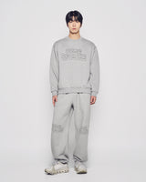 25FW シンプルボーダーラインナッピングスウェットシャツ メランジ