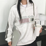 Tvan y2k track oversized fit semi zip-up sweatshirt