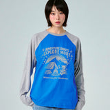 [UNISEX]EXPLORE ヴィンテージ ラグラン ロングスリーブ Tシャツ