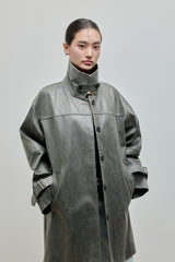 Vintage Leather Half Coat