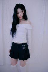 Plum Pleats Skirt (Black)