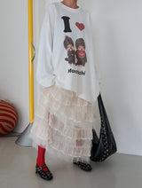 Cancan see-through see-through long skirt