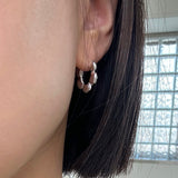[925silver] フラワーパターンピアス