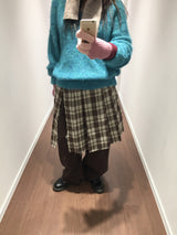 Grunge Button-Up Checkered Skirt (2 Colors)