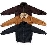 peanut wool suede jacket
