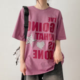 スター ハート チェッカード ショートスリーブ Tシャツ