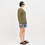 SEE-THROUGH CRAFT KNIT PULLOVER YELLOW