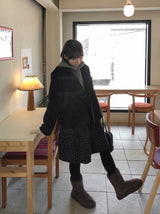 Qudit Quilted Double Short Coat
