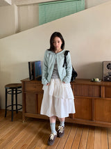 Verpan Frill Banding Midi Skirt