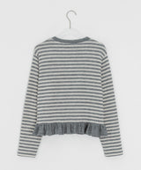 [BAONHAUS] Lorenine Frill Stripe Cardigan