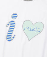 I LOVE MUSIC リンガー半袖Tシャツ ホワイト(CV2FMUT547A)