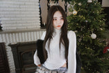 サイズシャーリングスパンデックスタートルネックロングスリーブTシャツ