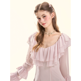 [GirlyFancyClub] ピンクフェアリースパンラッフルドレス