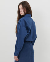 LOGO POPLIN SHIRT [NAVY]