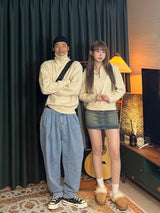 High-neck half zip-up knit 5COLOR