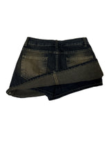 [BELT & INNER SHORTS] 秋デニム ブラウン カーキ デニムスカート – SK