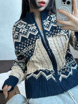 スノーフラワーハーフポロネックTニットジップアップ 🧸💙