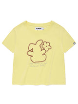 WITTY BUNNY CROP MODAL T-SHIRT [LIGHT YELLOW]