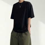 PEACE SUPIMA incision plain boxy fit short sleeve shirt
