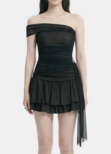 Seia Slim Sheer Shirring Top