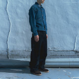 Velvet denim work pants / Dark navy