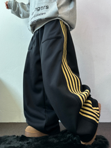 フリース❤トラックビッグポケットロングワイドバルーンパンツ 🖤🩶💛4カラー