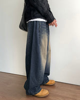 Marine Curved Denim Pants