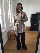 Belted trench half coat (2color)