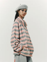 STRIPE COLLAR JACKET PINK