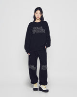 25FW SIMPLE BORDER LINE NAPPING SWEATSHIRT BLACK