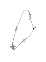 Vintage Silver Crystal Flower Bracelet