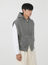 ピグメントクロップスウェットフードベスト 4color